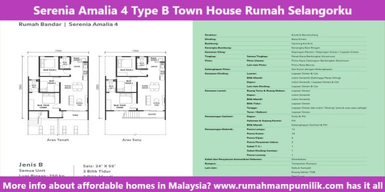 Serenia Amalia 4 Type B Town House Rumah Selangorku Affordable Homes in Malaysia HOC